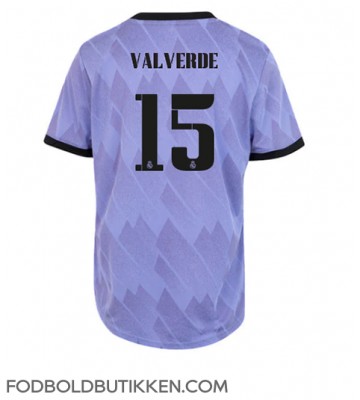 Real Madrid Federico Valverde #15 Udebanetrøje Dame 2022-23 Kortærmet